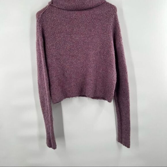 Free people purple wool blend sweater size S cowl turtleneck - Picture 9 of 11